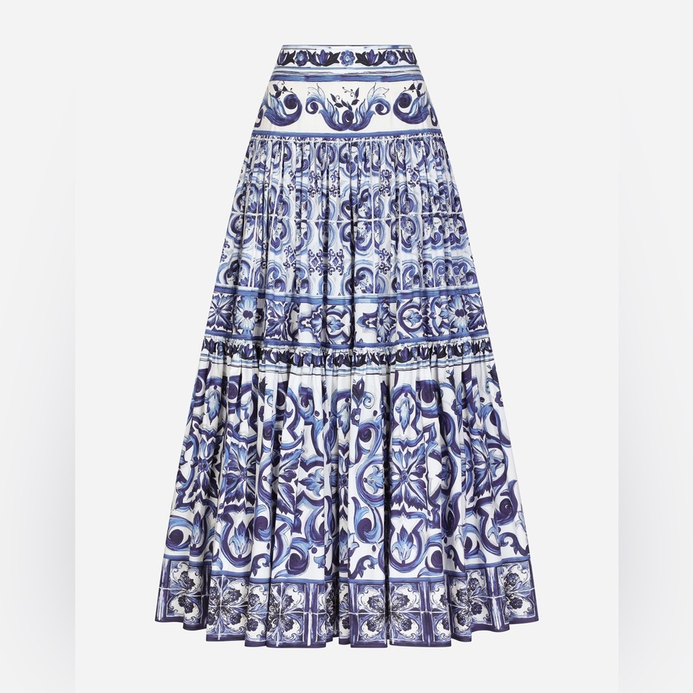Dolce & Gabbana Maiolica Print Maxi Skirt